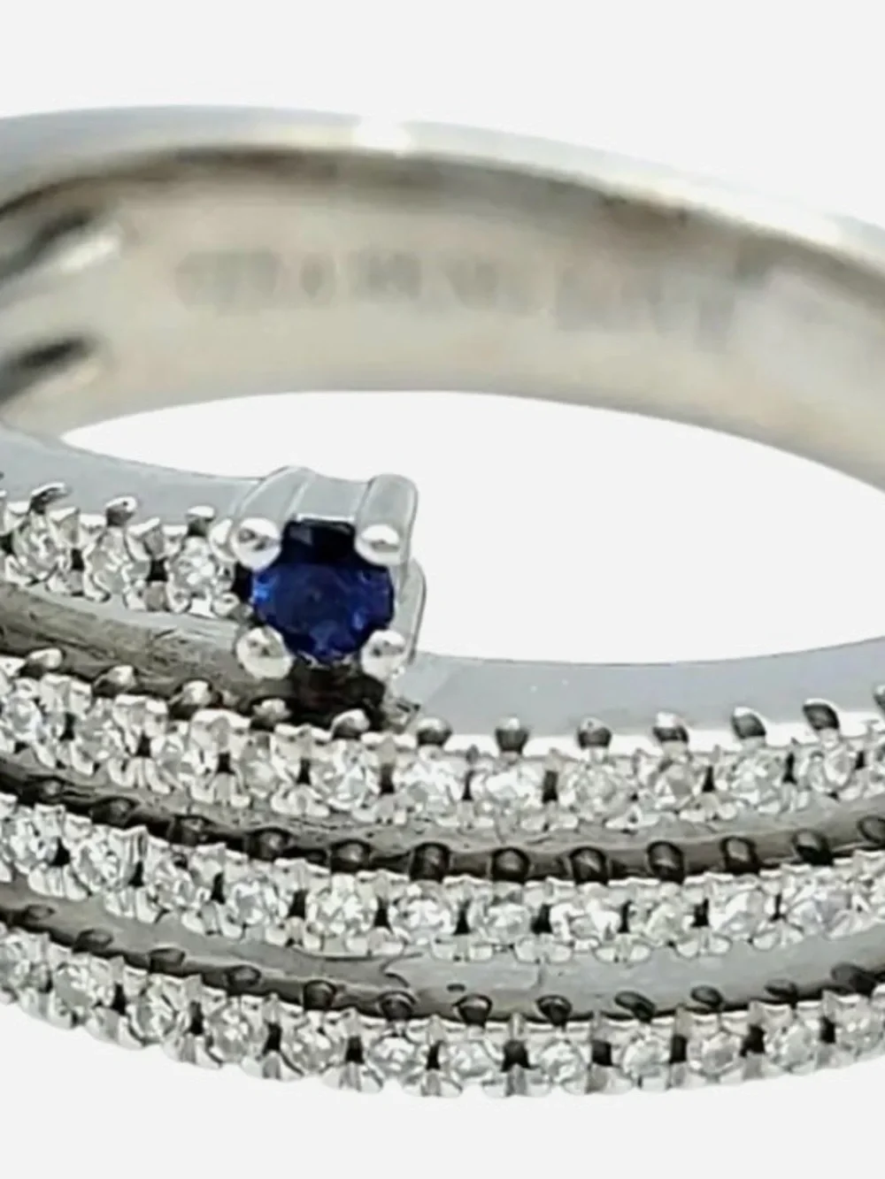 Vera Wang Love collection Diamond pave ring with natural sapphires size 6.5